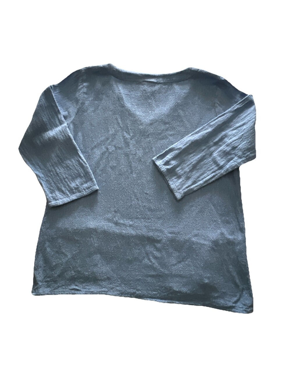 Lagenlook Cotton Top Blue Oversized Boxy Womens M Button Detail Minimalist Artsy - Picture 5 of 9